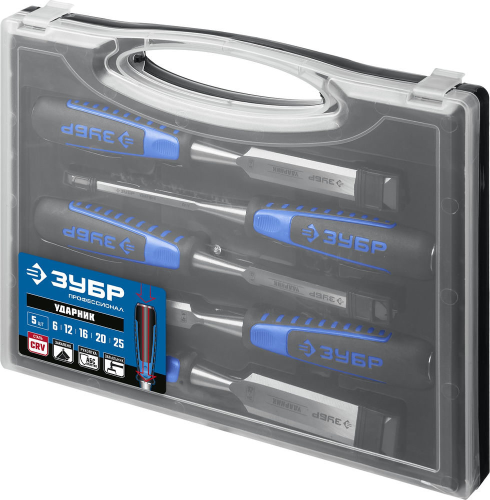Набор стамесок-долот 5 предм Профессионал ЗУБР Ударник 18097-H5