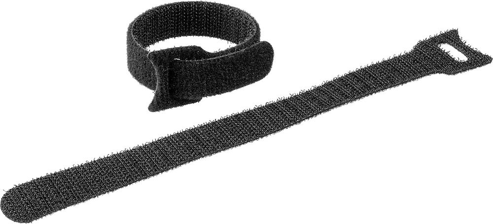 Стяжки-липучки кабельные 16 x 210 мм, нейлон РА66, 100 шт, чёрные ЗУБР ВЕЛЬКРО Профессионал 30932-100