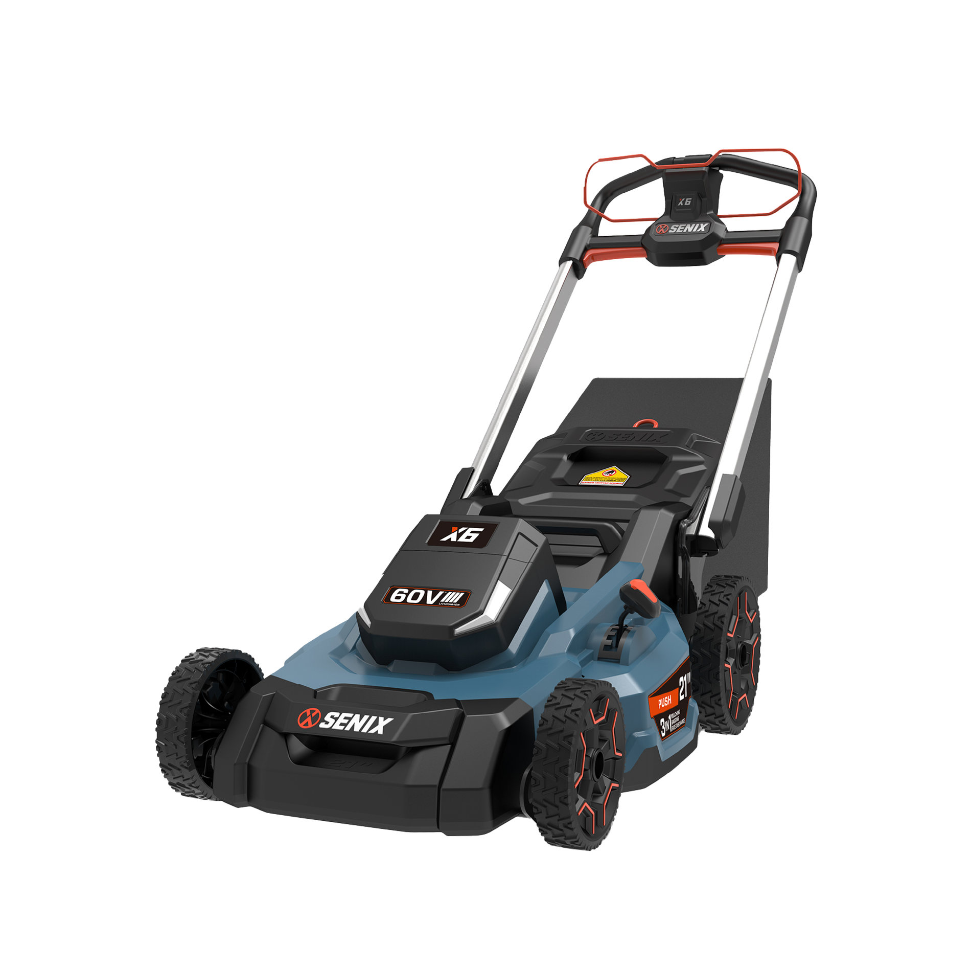 Газонокосилка самоходная аккумуляторная, серия X6, 60В, 3-в-1, 53 см., без АКБ и ЗУ