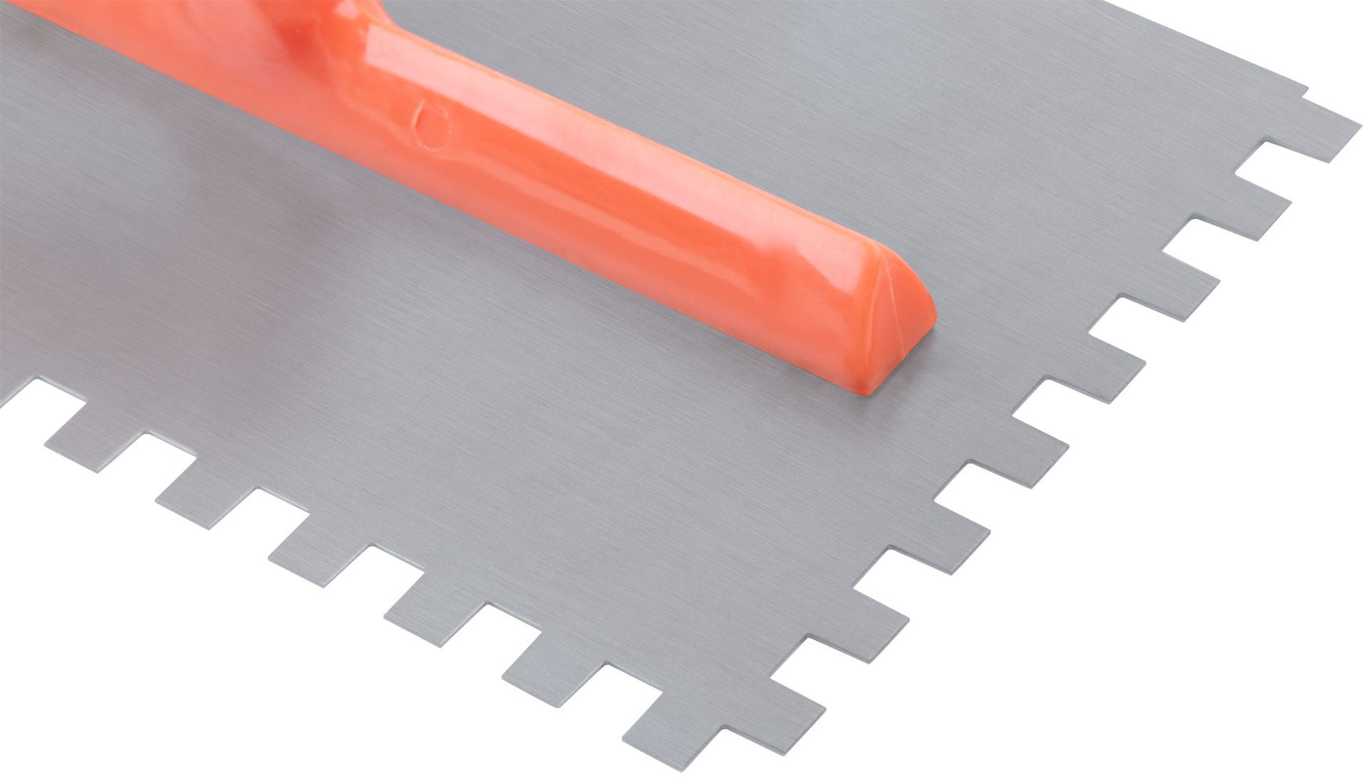 Гладилка стальная с пластиковой ручкой, 280х130 мм зубчатая, зуб 8х8 мм (05138)