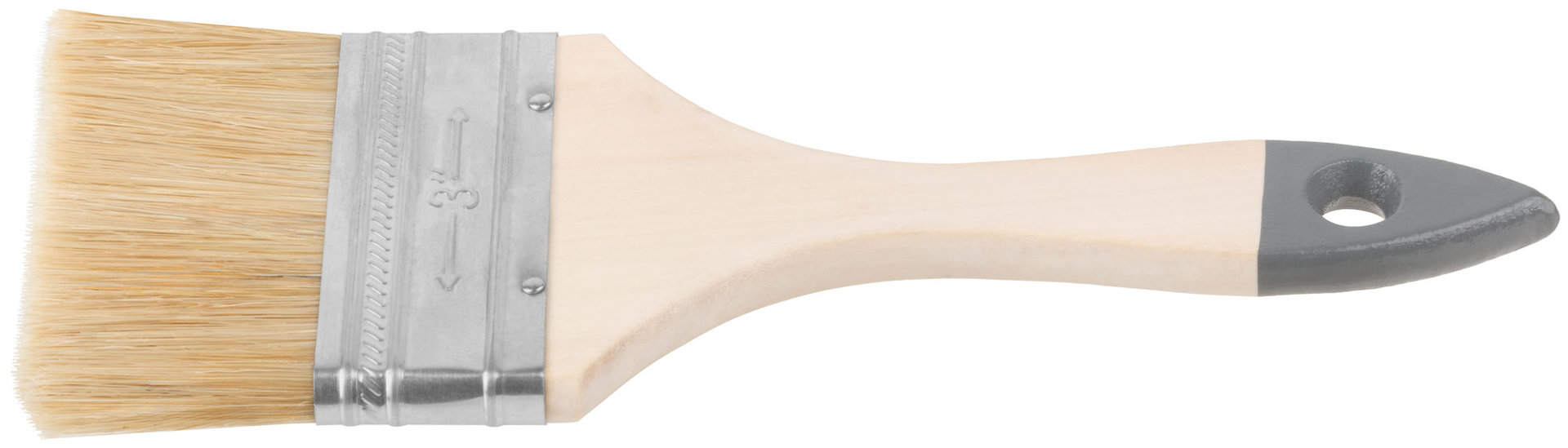 Кисть флейцевая Лайт, натур. cветлая щетина, деревянная ручка 3 (75 мм) (00807)