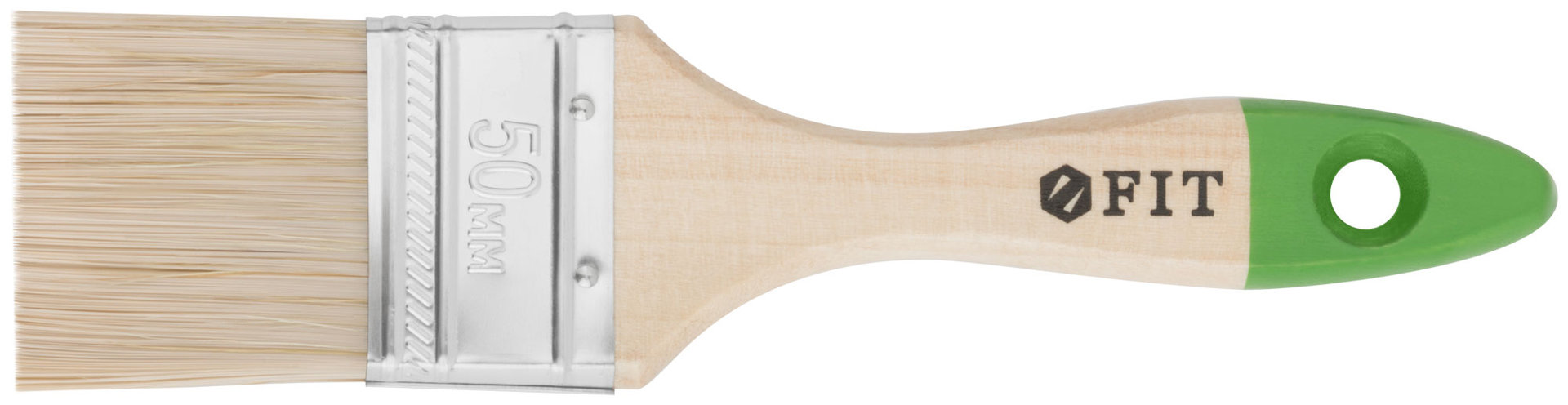 Кисть флейцевая Микс, смешанная натуральная и искусственная щетина, деревянная ручка 2 (50 мм) (01195)