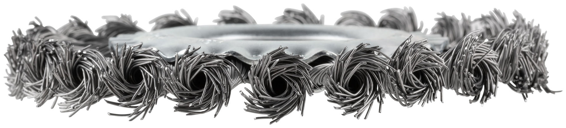 Корщетка-колесо, посадочный диаметр 22,2 мм, стальная витая проволока 125 мм, блистер (39078)