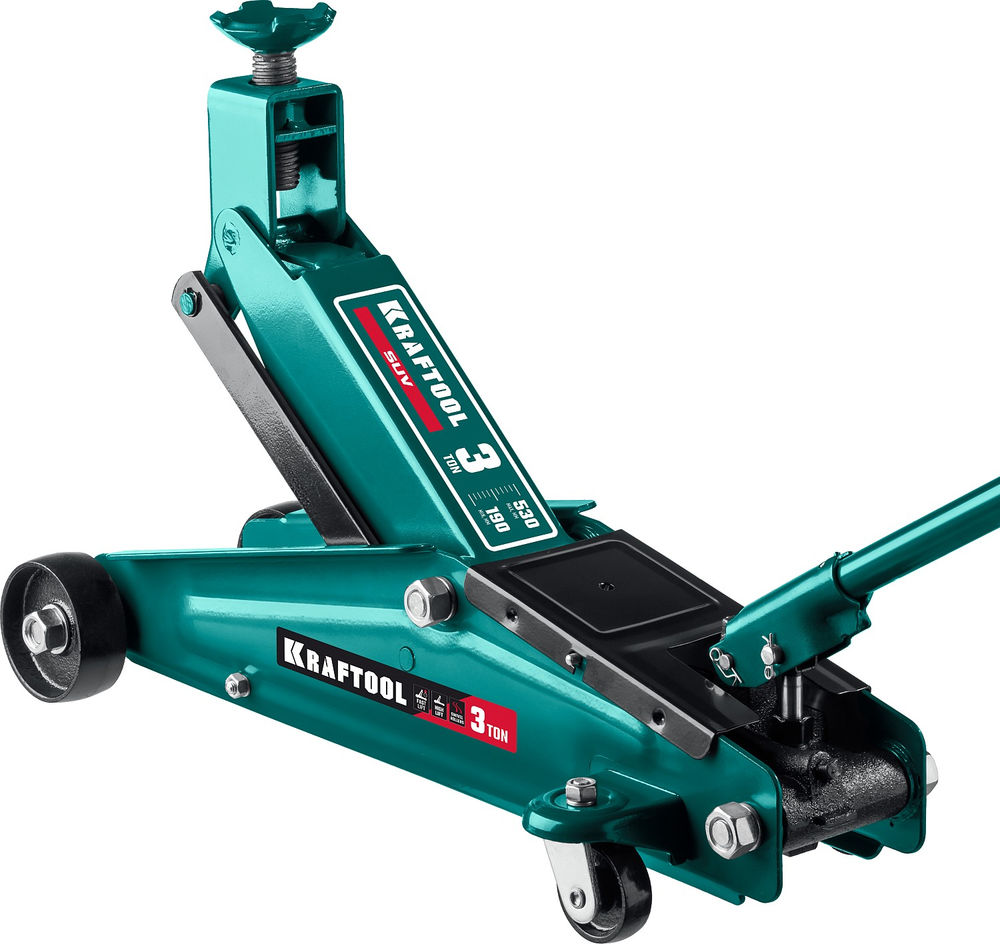 Домкрат подкатной 3 т, 190 - 530 мм с высоким подъемом SUV KRAFTOOL 43458-3