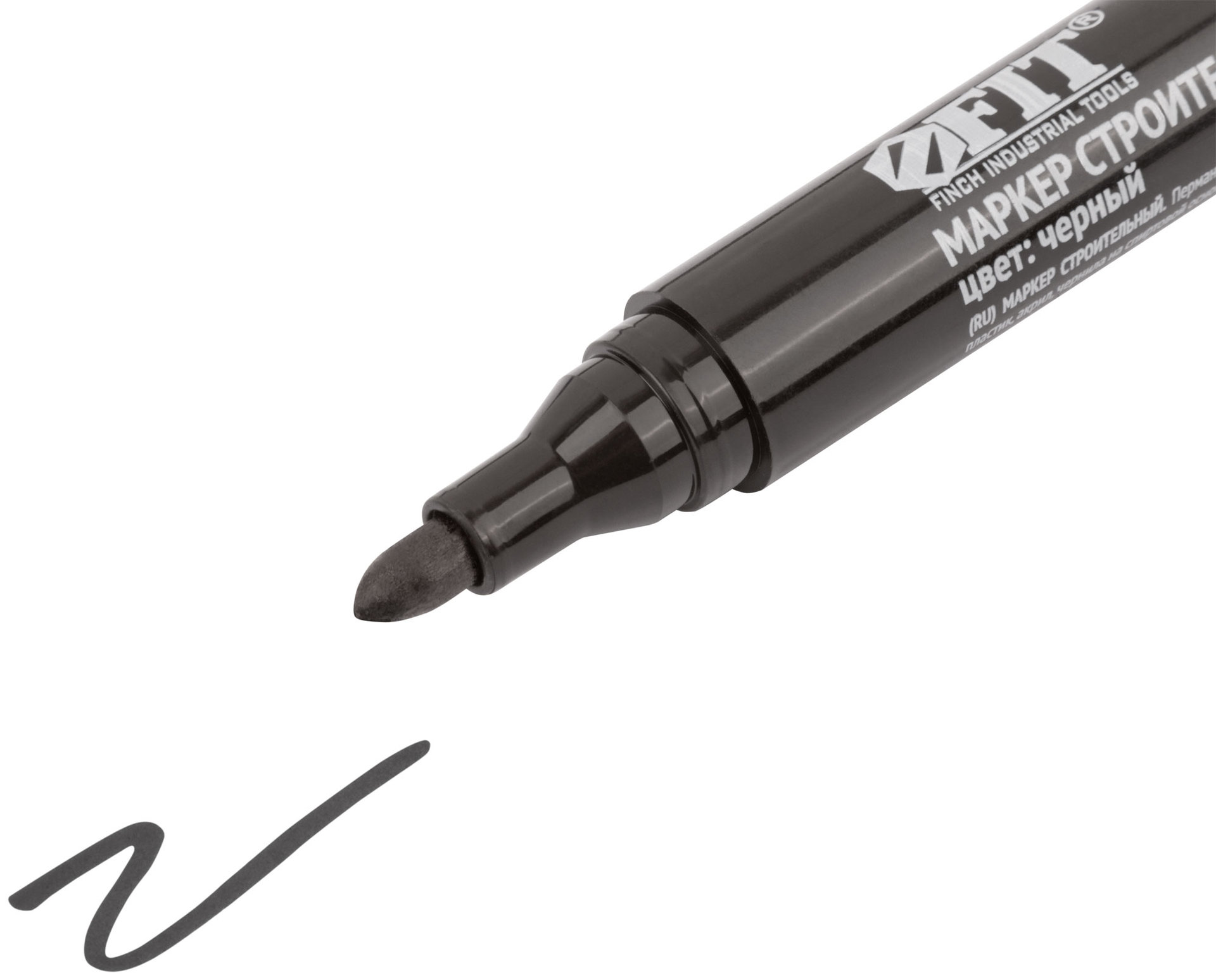 Маркер строительный перманентный, черный (04346)