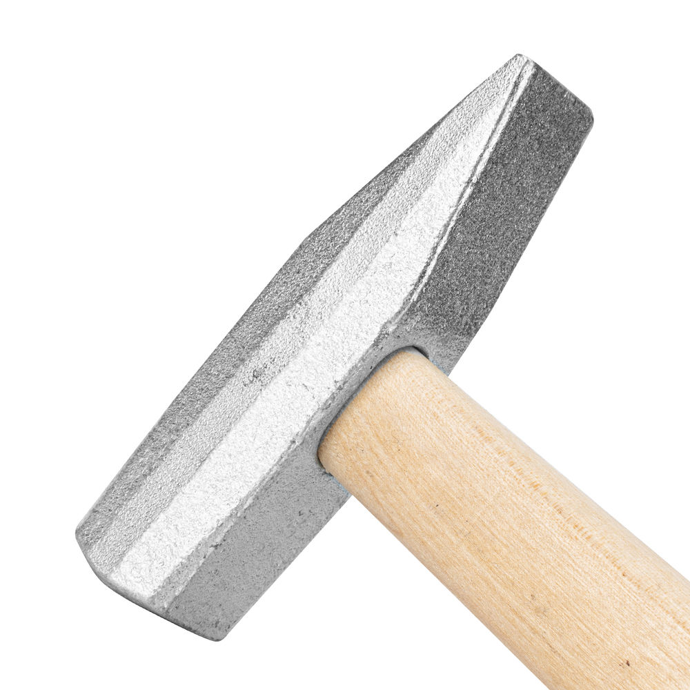 Молоток слесарный, 500 г, квадратный боек, деревянная рукоятка Россия