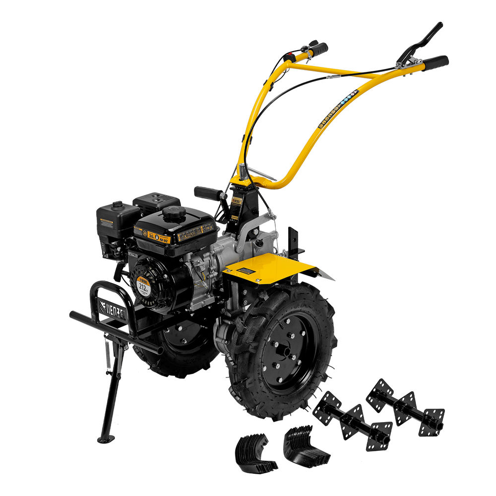 Мотоблок DPT-370X, 7 л.с, дисковое сцепление, ширина 90 см, глубина 35 см, фрез 3 х 4, ВОМ, передачи 3В/1Н Denzel (56406)