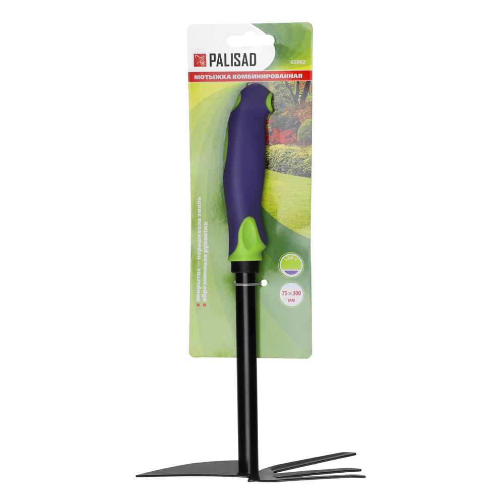 Мотыжка комбинированная, 75х300 мм, стальная, обрезиненная эргономичная рукоятка, LSR1, Palisad (62062)