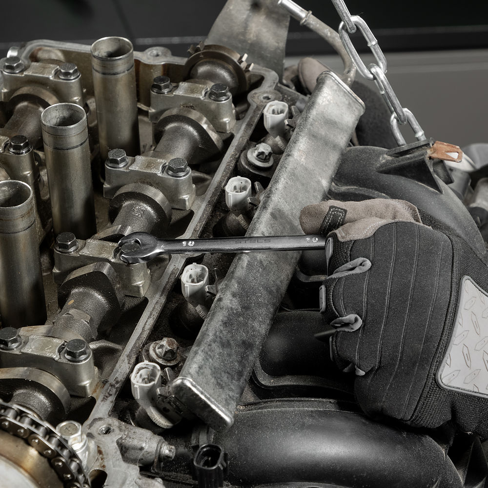 Набор ключей комбинированных 6-22 мм, 12 шт, CrV, матовый хром Stels (15421)