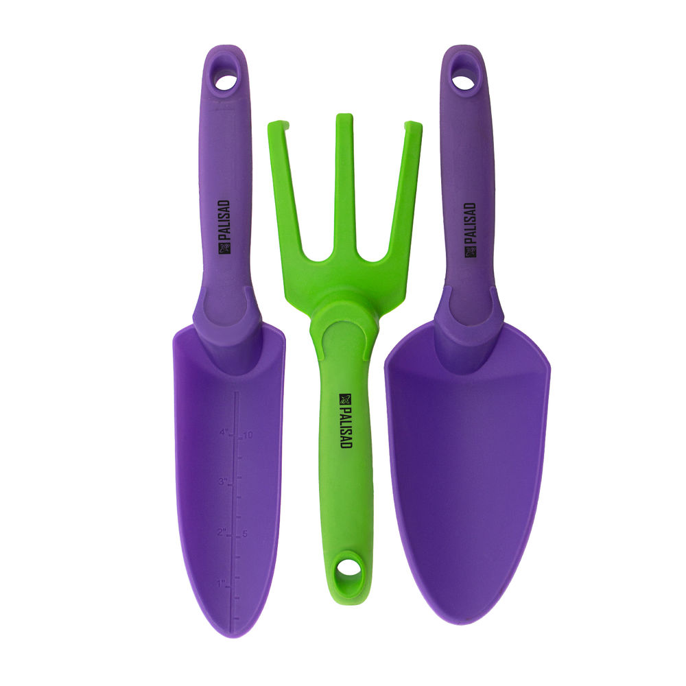Набор садового инструмента, пластиковый, гелевые рукоятки, 3 предмета, Nylon Soft, Palisad (63021)