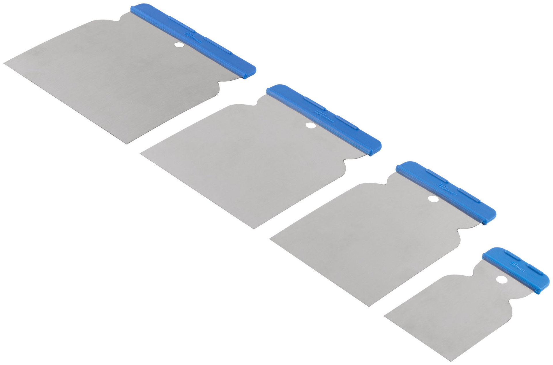 Шпатели металлические, нерж. сталь, набор 4 шт.(Япончик) 50/80/100/120 мм (06748)