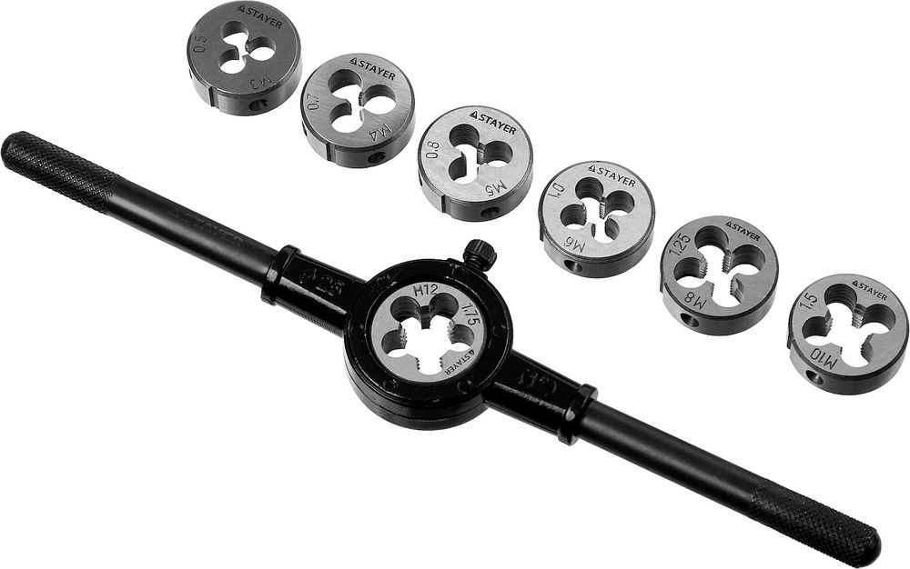 Набор плашек 8 предметов инструментальная сталь MaXCut STAYER 28015-H8