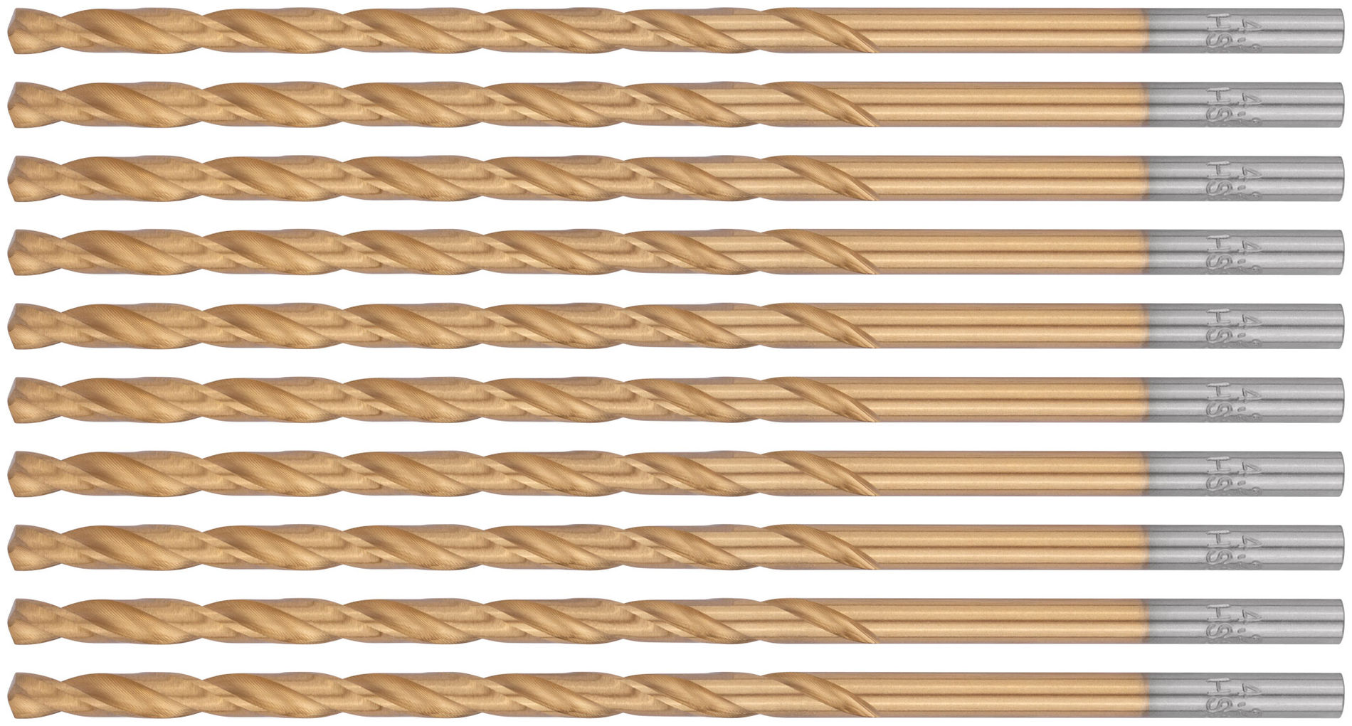 Сверла HSS по металлу, удлиненные, титановое покрытие 4,2х119 мм (10 шт.) (34242)