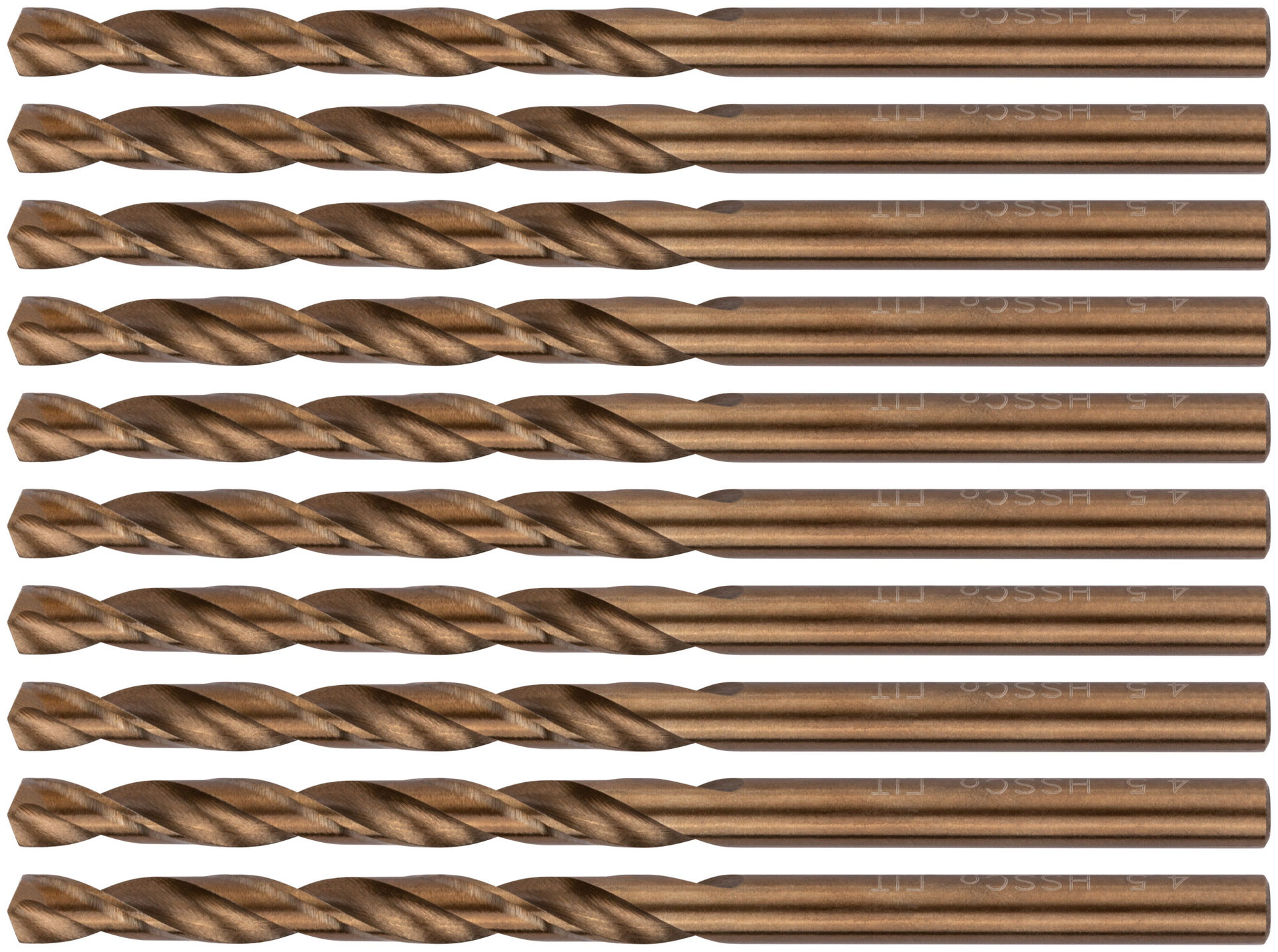 Сверла по металлу HSS с добавкой кобальта 5% Профи 4,5 мм (10 шт.) (33945)