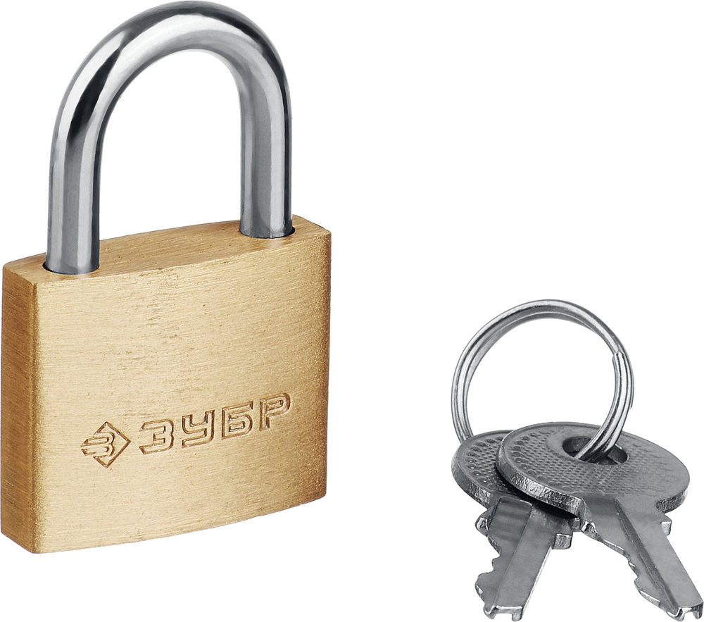 Замок навесной мини 25 мм, латунный корпус ЗУБР Профессионал 37130-25_z01