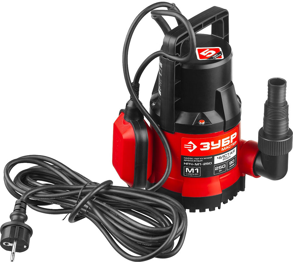 Насос дренажный 250 Вт, с минимальным уровнем откачки ЗУБР НПЧ-М1-250