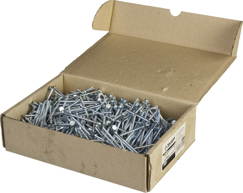 Гвозди ершеные с плоской головкой 90 x 4.2 мм, цинк, 5 кг ЗУБР 305200-42-090