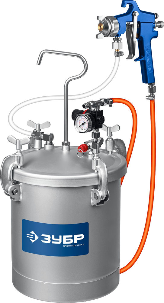 Бак красконагнетательный KNB-10, 10 л, с краскораспылителем ЗУБР Профессионал 06464