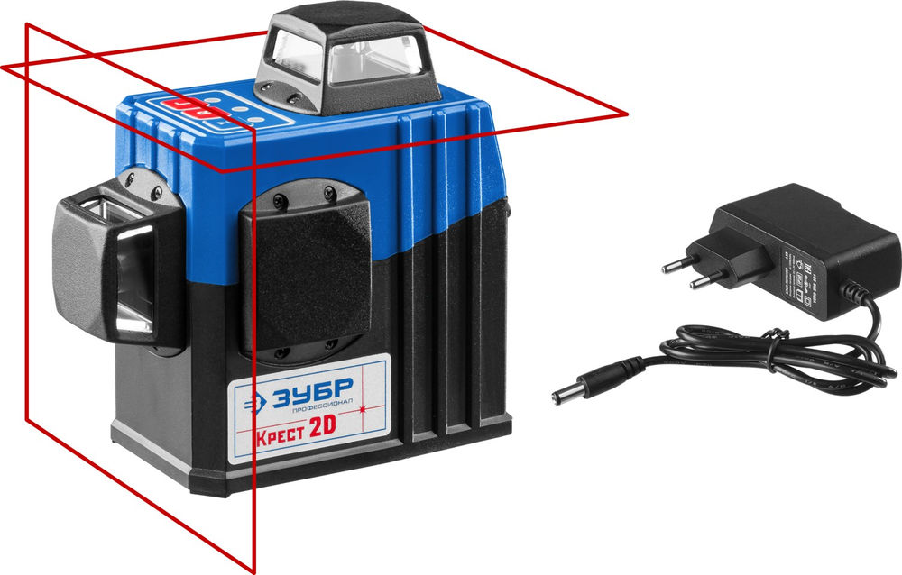 Лазерный нивелир КРЕСТ 2D, 20 - 70 м ЗУБР Профессионал 34907