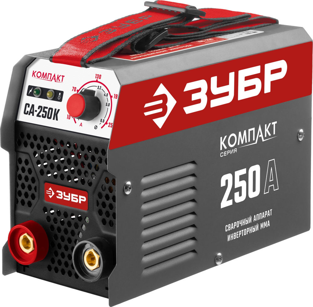 Сварочный аппарат инверторный ММА, 250 А, КОМПАКТ, макс. электрод O 6.0 мм ЗУБР СА-250К