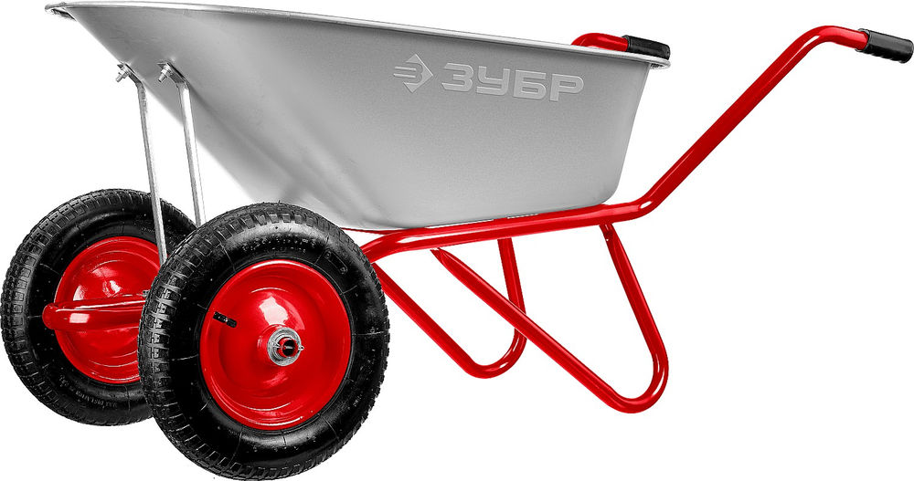 Садово-строительная тачка 90 л, 180 кг, двухколесная, пневматические колеса ЗУБР Т-21 39952