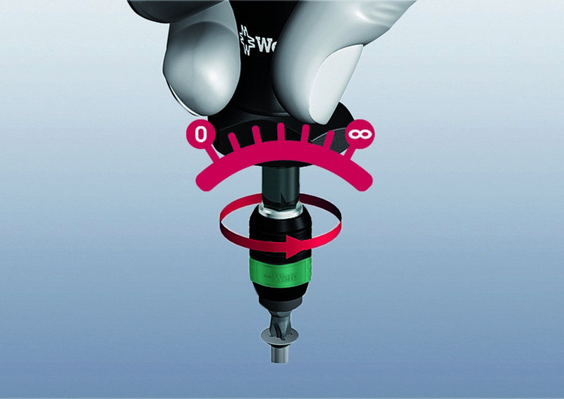 Отвёртка-битодержатель динамометрическая 0.1 Нм для серийных операций патрон Rapidaptor 1/4 D6.3/F6.3 Pre-Set Kraftform серия 7450 Wera WE-074790