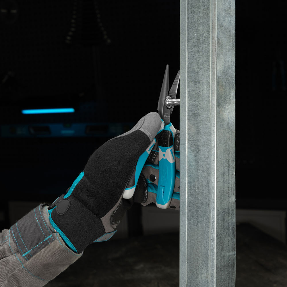 Длинногубцы прямые 170 мм, трехкомпонентные рукоятки Gross (17170)