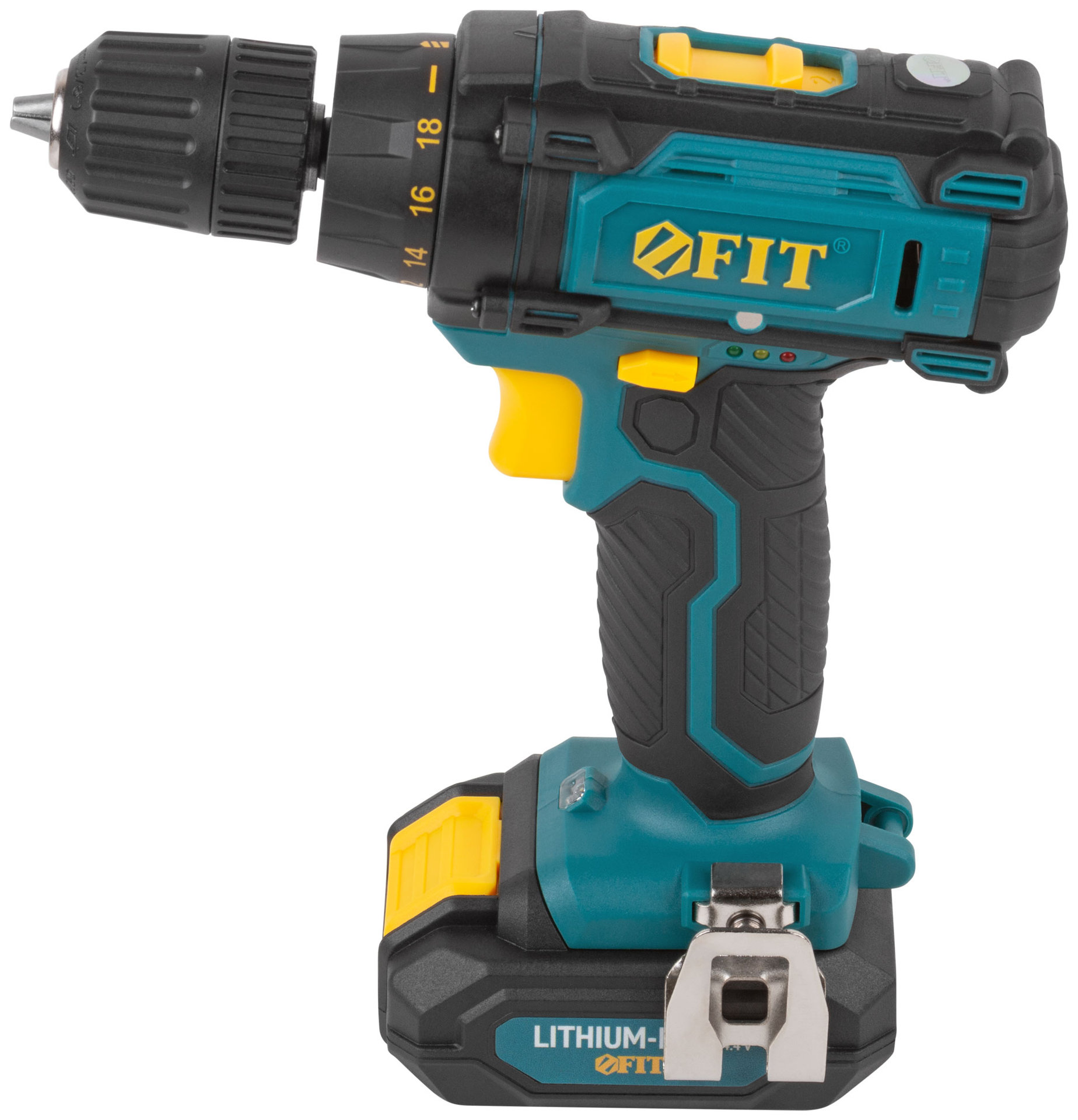 Дрель-Шуруповерт акк. 14,4 В; 0-450/1550 об/мин; 23 Нм; 2 (Li-Ion) 1,3 Ач; 1,5 ч.; рез. накл.; кейс (80198)