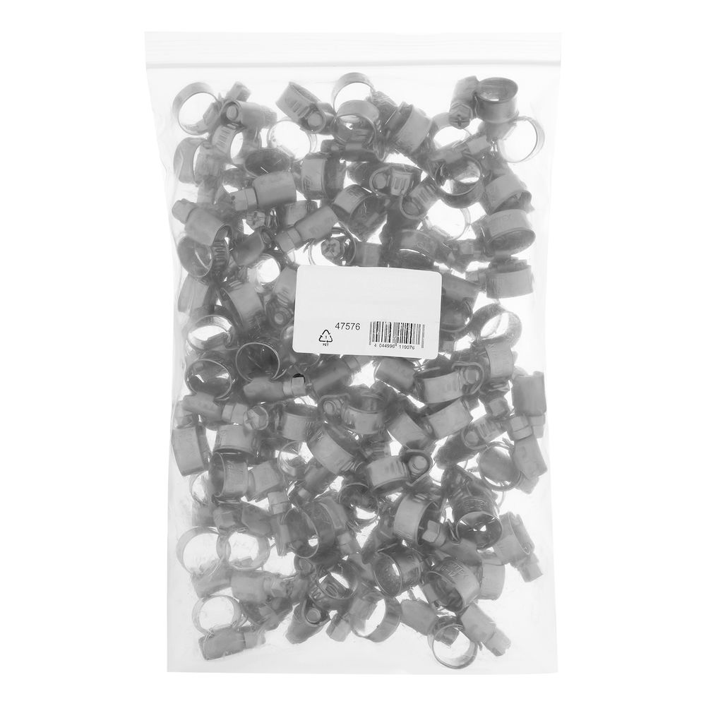 Хомуты нержавеющая сталь, Стандартное болтовое крепление 8-12 мм, 100 штук в упаковке, ширина 9 мм Сибртех (47576)