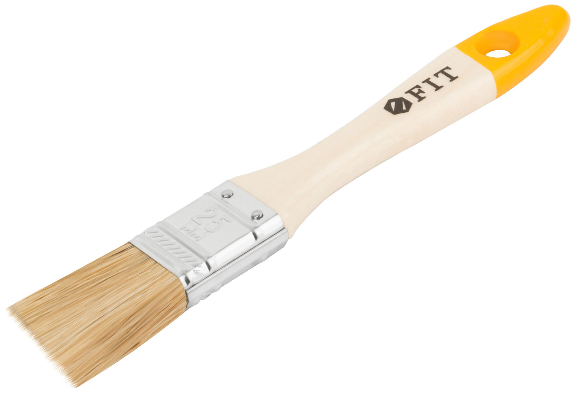 Кисть флейцевая Стандарт-Плюс, натур.светлая щетина, деревянная ручка 1 (25 мм) (01043)