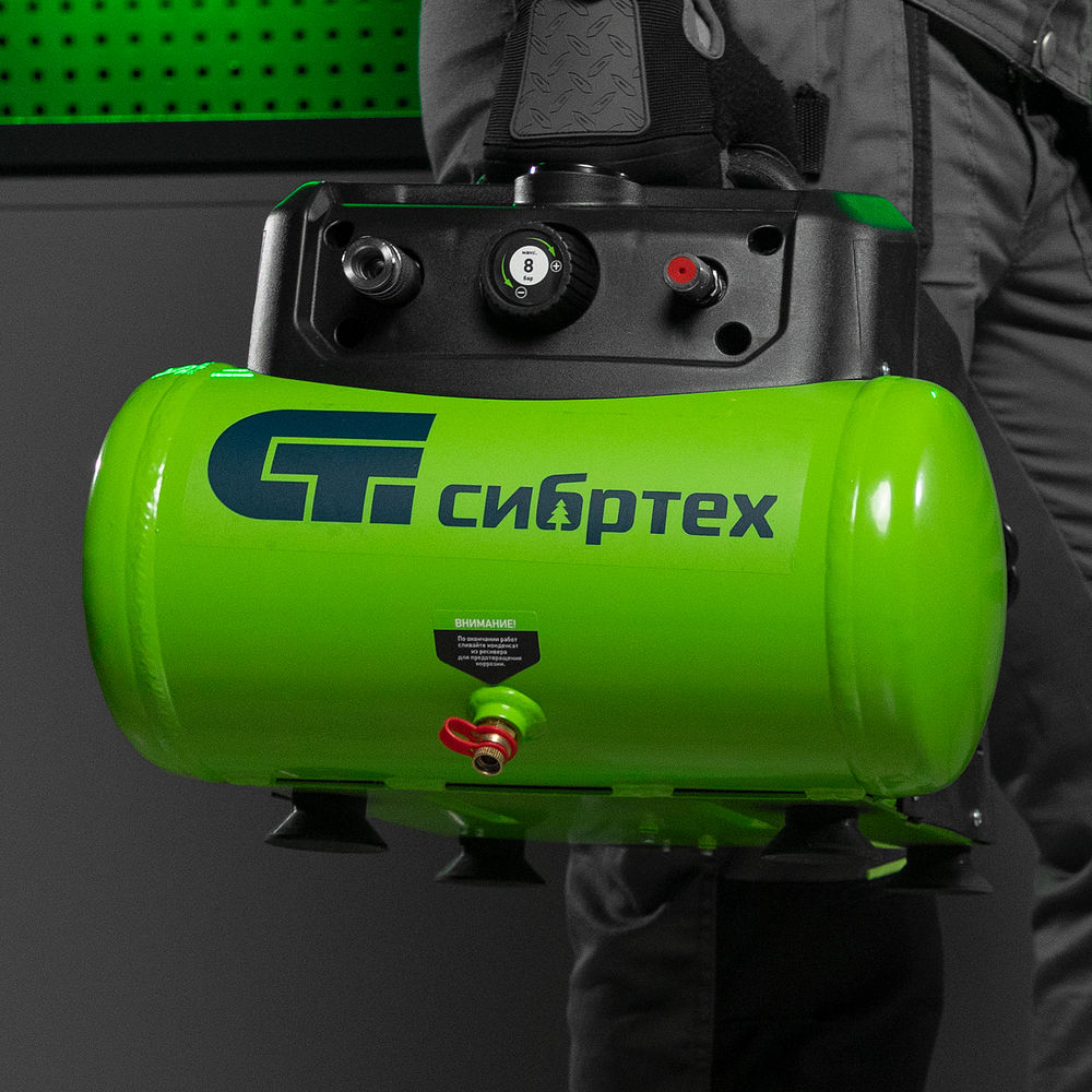 Компрессор воздушный безмаслянный BL 1100/6 1100Вт, ресивер 6 литров, 180 л/мин Сибртех (58059)
