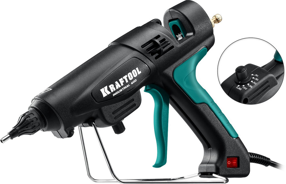 Электрический термоклеевой пистолет Industrial 400, d 11 - 12 мм, 50 г/мин, 130 - 230°C KRAFTOOL 06843-300-12