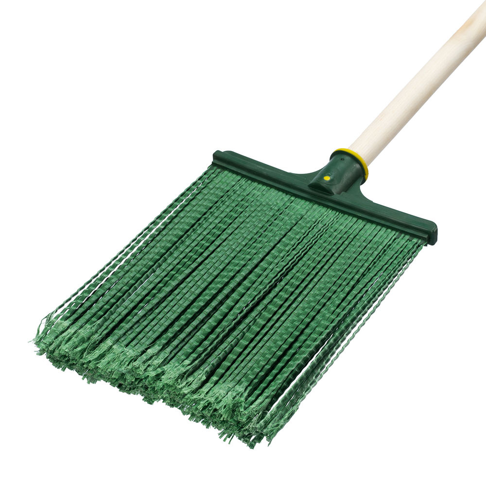 Метла полипропиленовая, 270 х 260 х 1490 мм, плоская распушенная, деревянный черенок, Сибртех (63218)