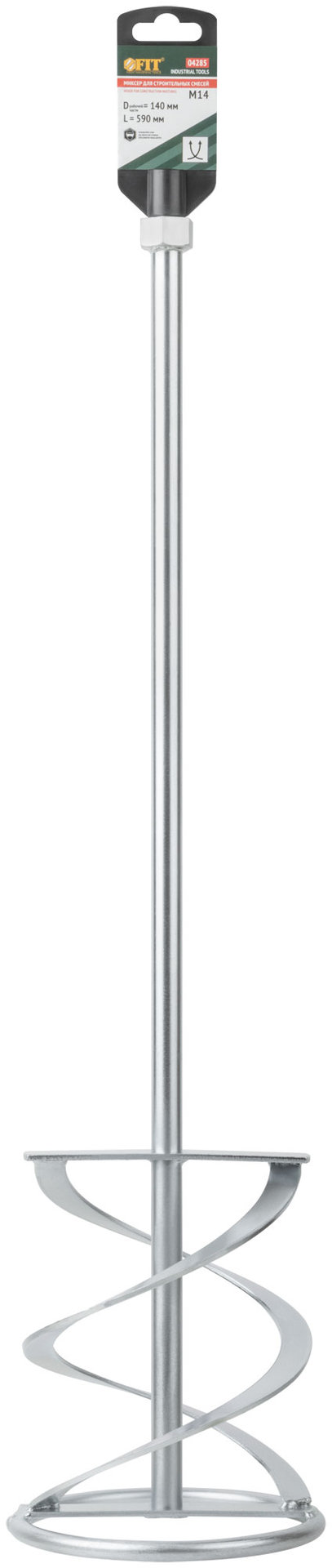 Миксер для тяжелых строительных смесей усиленный Профи, хвостовик М14, 140х590 мм (04285)