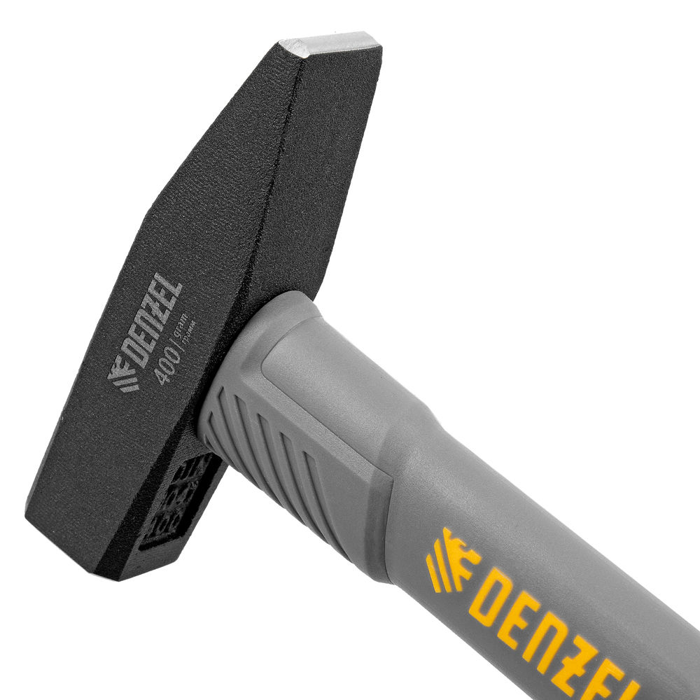 Молоток слесарный, 400 г, кованый, фибергласовая рукоятка c TPR покрытием Denzel (10484)