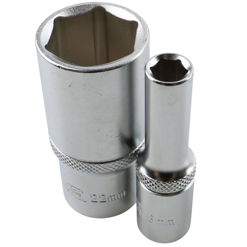 Набор глубоких торцевых головок 6-ти гранных 10 пр. на линейке, 8-22 мм 3/8 Licota TBS-23103