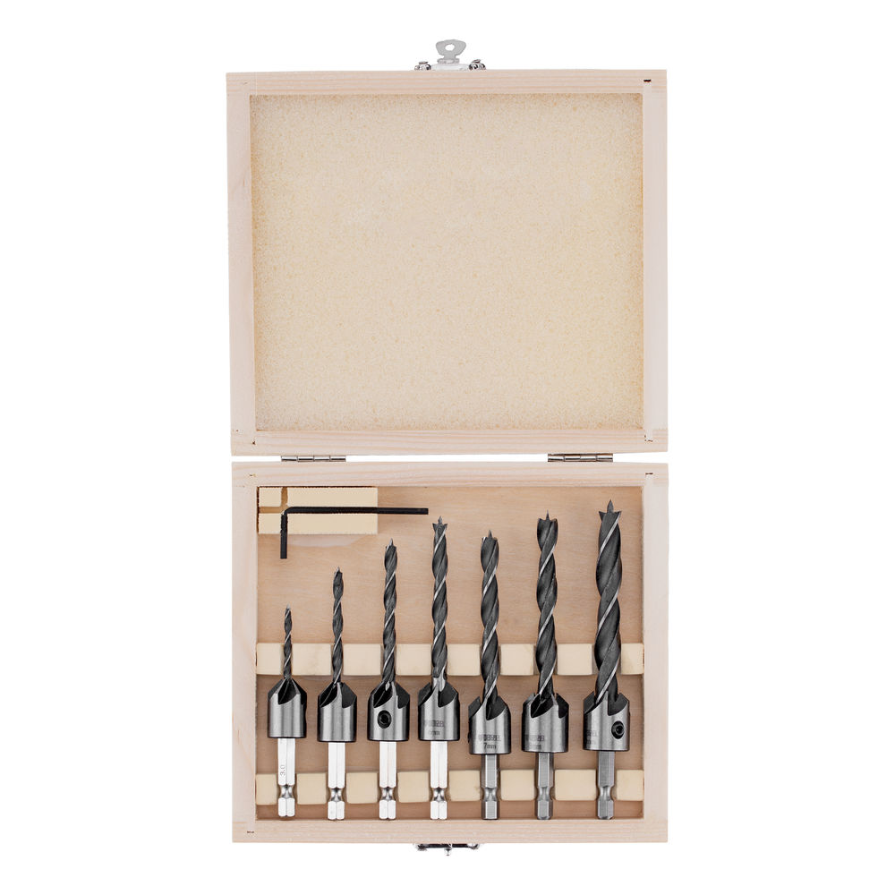 Набор сверл зенкеров по дереву, 3-10 мм, 7 шт Denzel (704272)