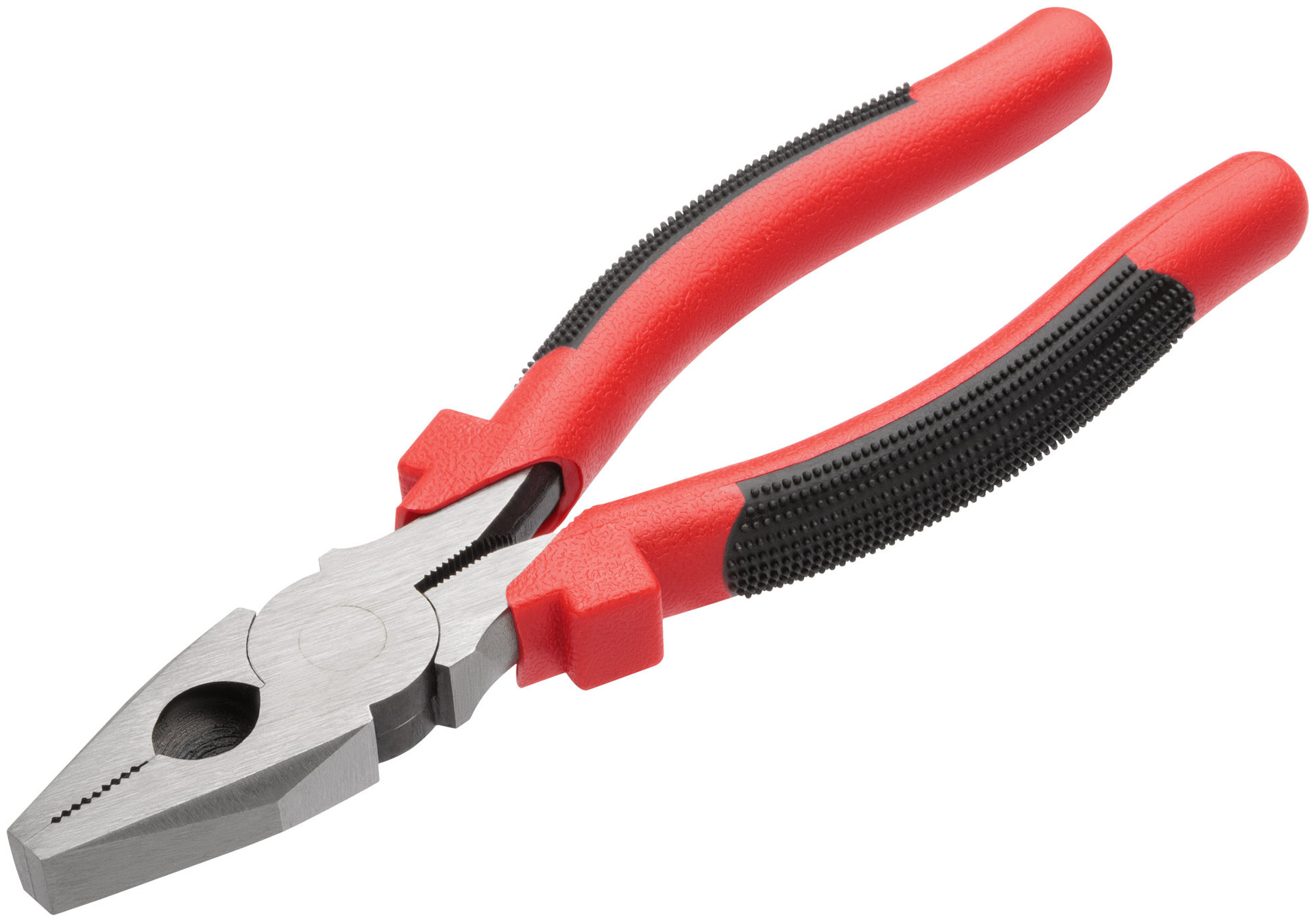Плоскогубцы комбинированные Стандарт красно-черные пластиковые ручки, полированная сталь 200 мм (48200)