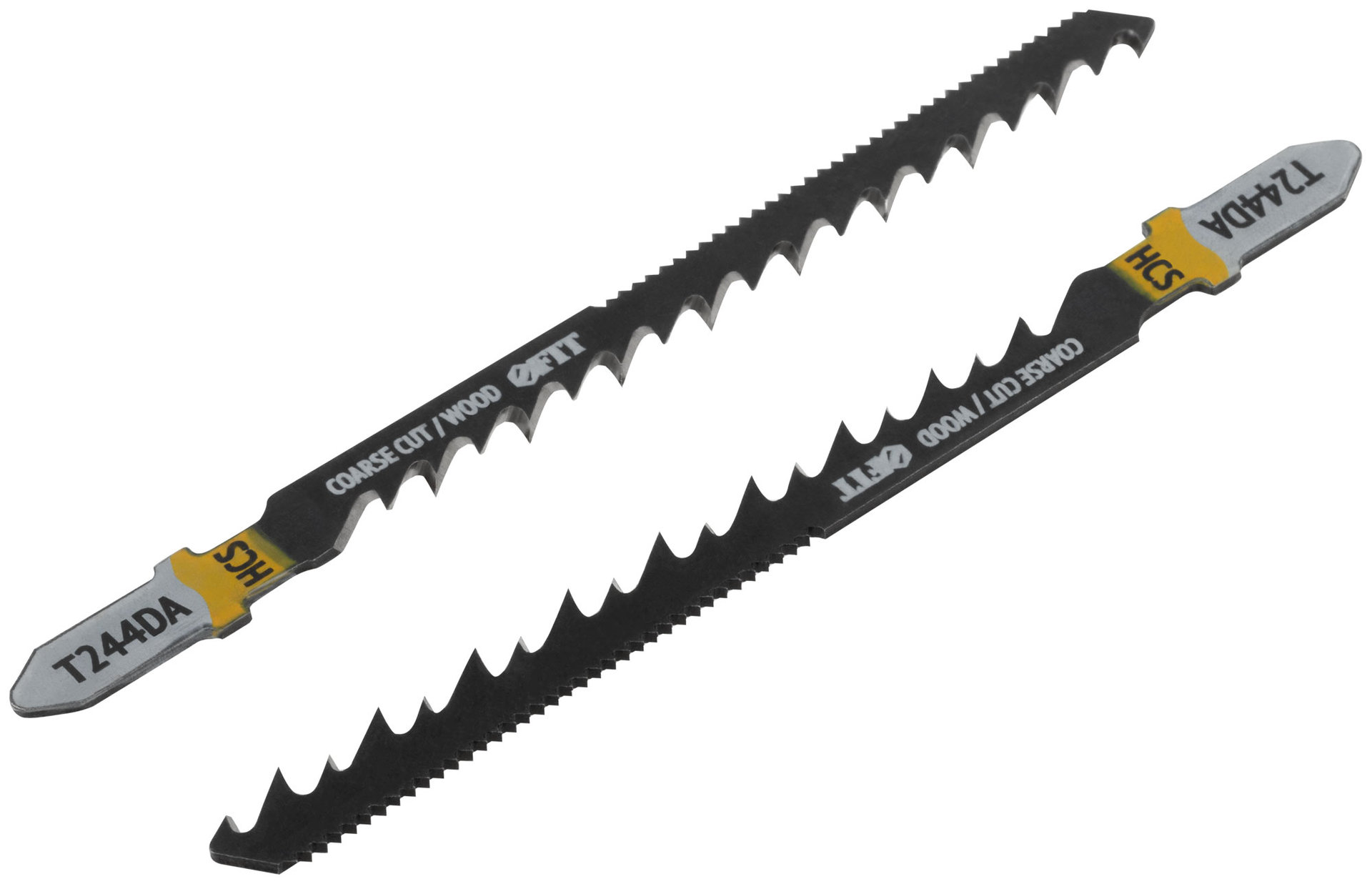 Полотна по дереву двусторонние, HCS, шлифованные под свободным углом зубья, 100/75 мм (T244DA), 2 шт. (40907)