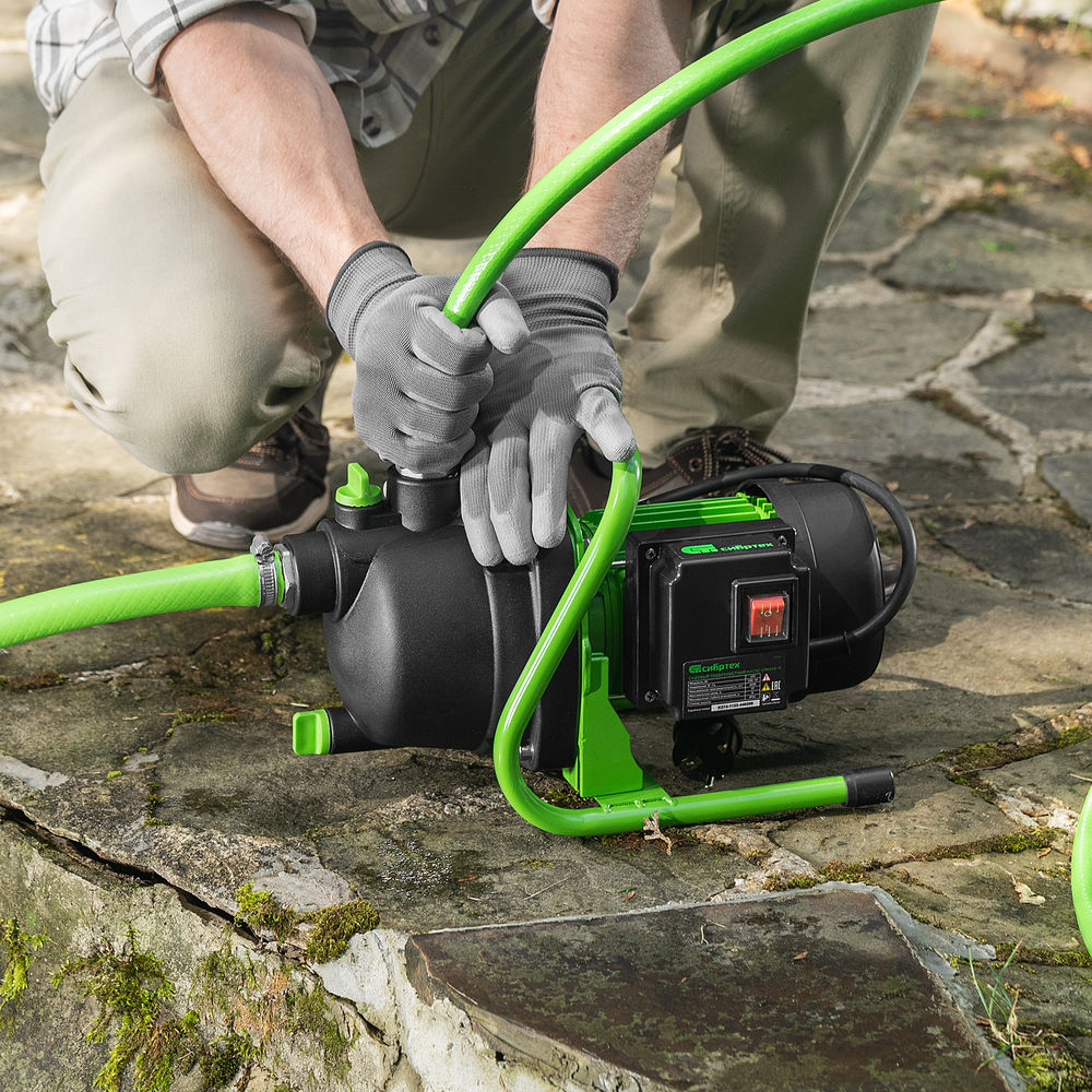 Садовый поверхностный насос СПН650-П, 650 Вт, напор 37 м, 3200 л/ч, пластик Сибртех (97244)