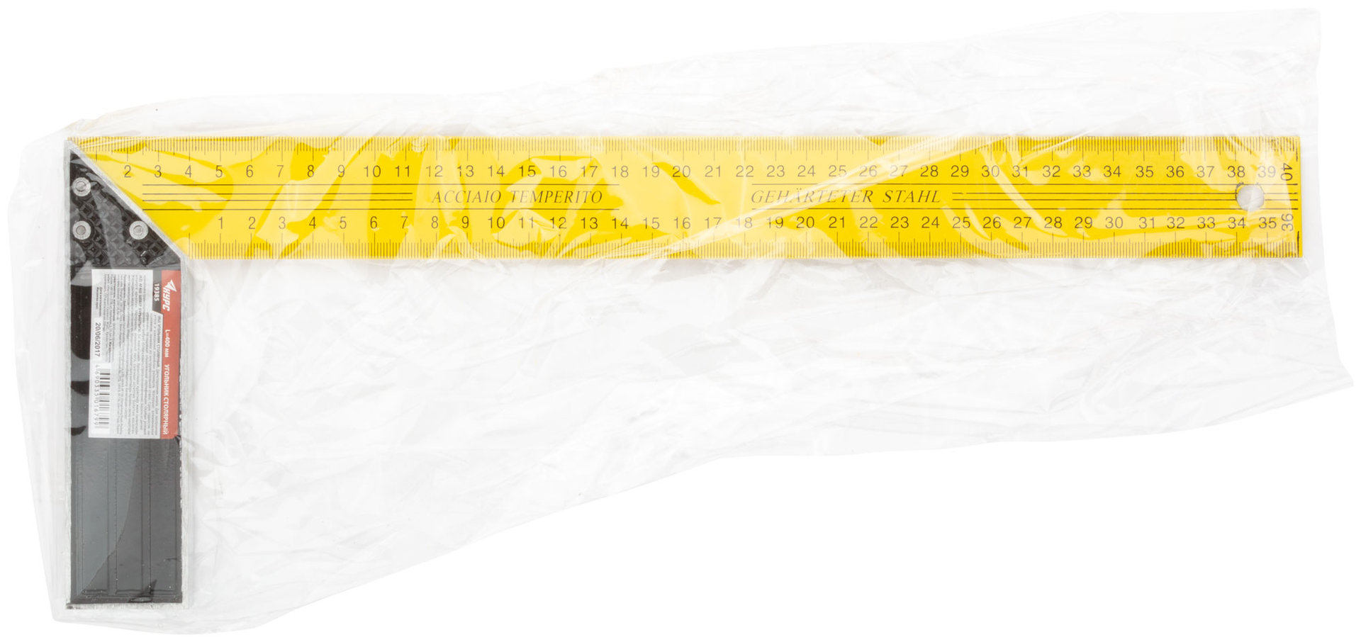 Угольник столярный желтый 400 мм (19385)