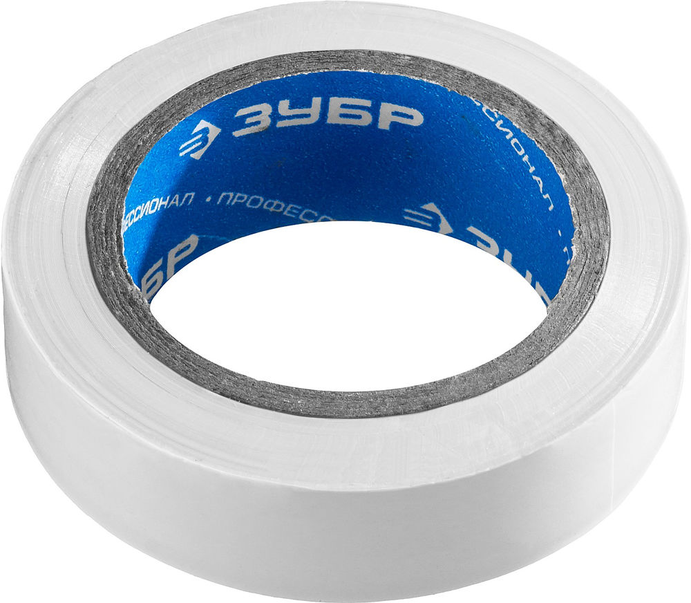 Изолента ПВХ ЭЛЕКТРИК-10 15 мм x 10 м, 6000 В, белая, не поддерживает горение ЗУБР Профессионал 1233-8
