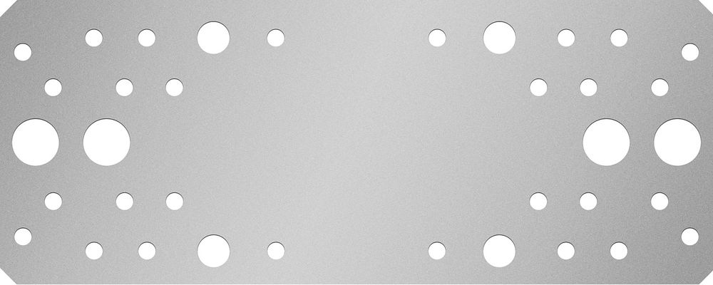 Крепежная пластина КП-2.5, 200 x 80 x 2.5 мм, цинк ЗУБР 31023-200