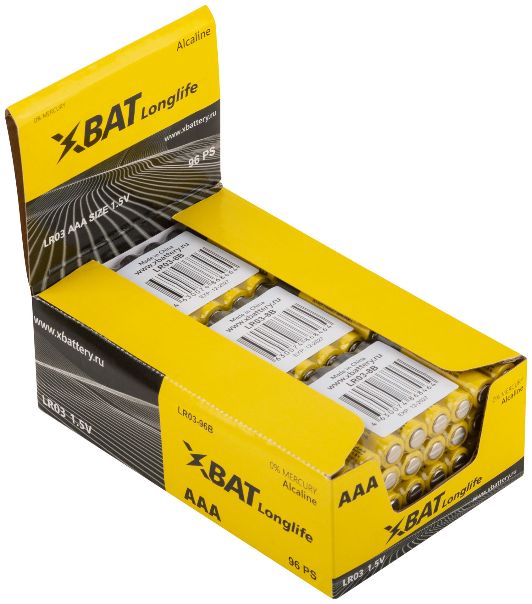 Батарейка щелочная, 1.5 В, тип АAА, 8 шт. (LR03-8B)