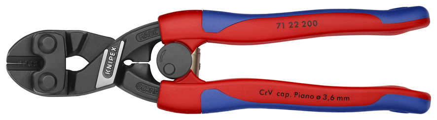 Болторез компактный 200 мм, пружина, голова 20°, 2-комп ручки, SB CoBolt KN-7122200SB