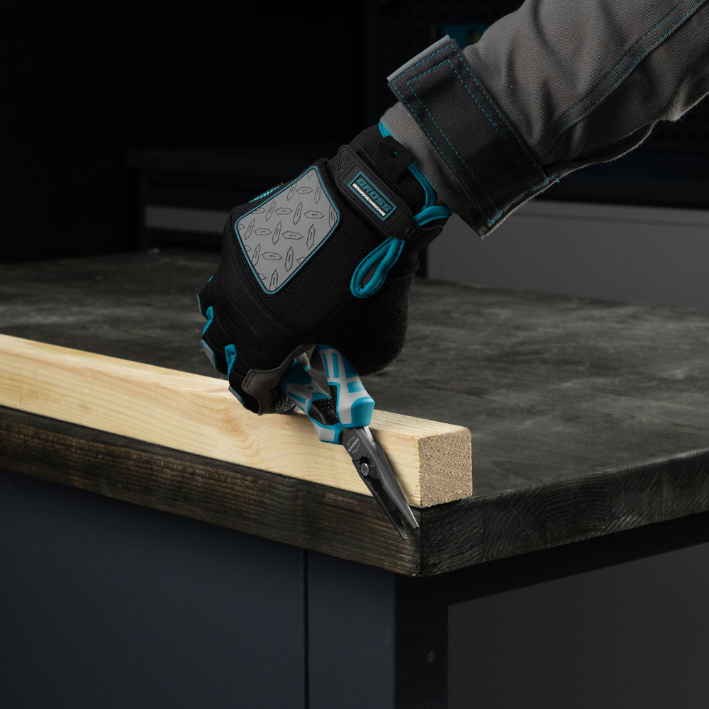 Длинногубцы прямые 170 мм, трехкомпонентные рукоятки Gross (17170)