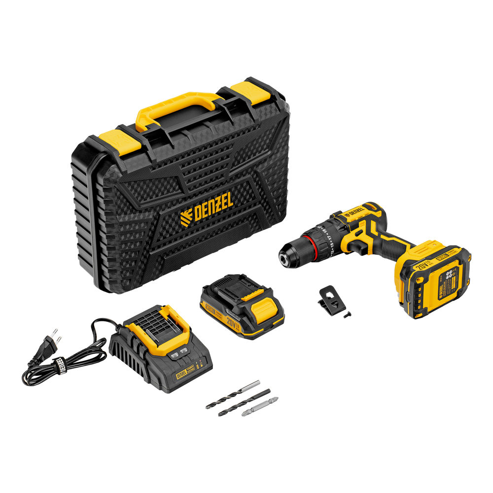 Дрель-шуруповерт аккумуляторная ударная бесщет. CIDH-BL-20, Li-Ion, 20 В// Denzel (26137)