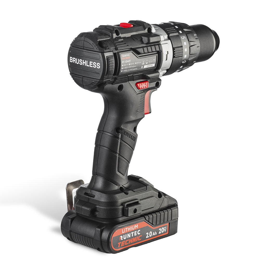 Дрель-шуруповерт ударная аккумуляторная TECHNIC 13 мм, 20В, 22Ач, 40Нм RUNTEC RT-ID40T