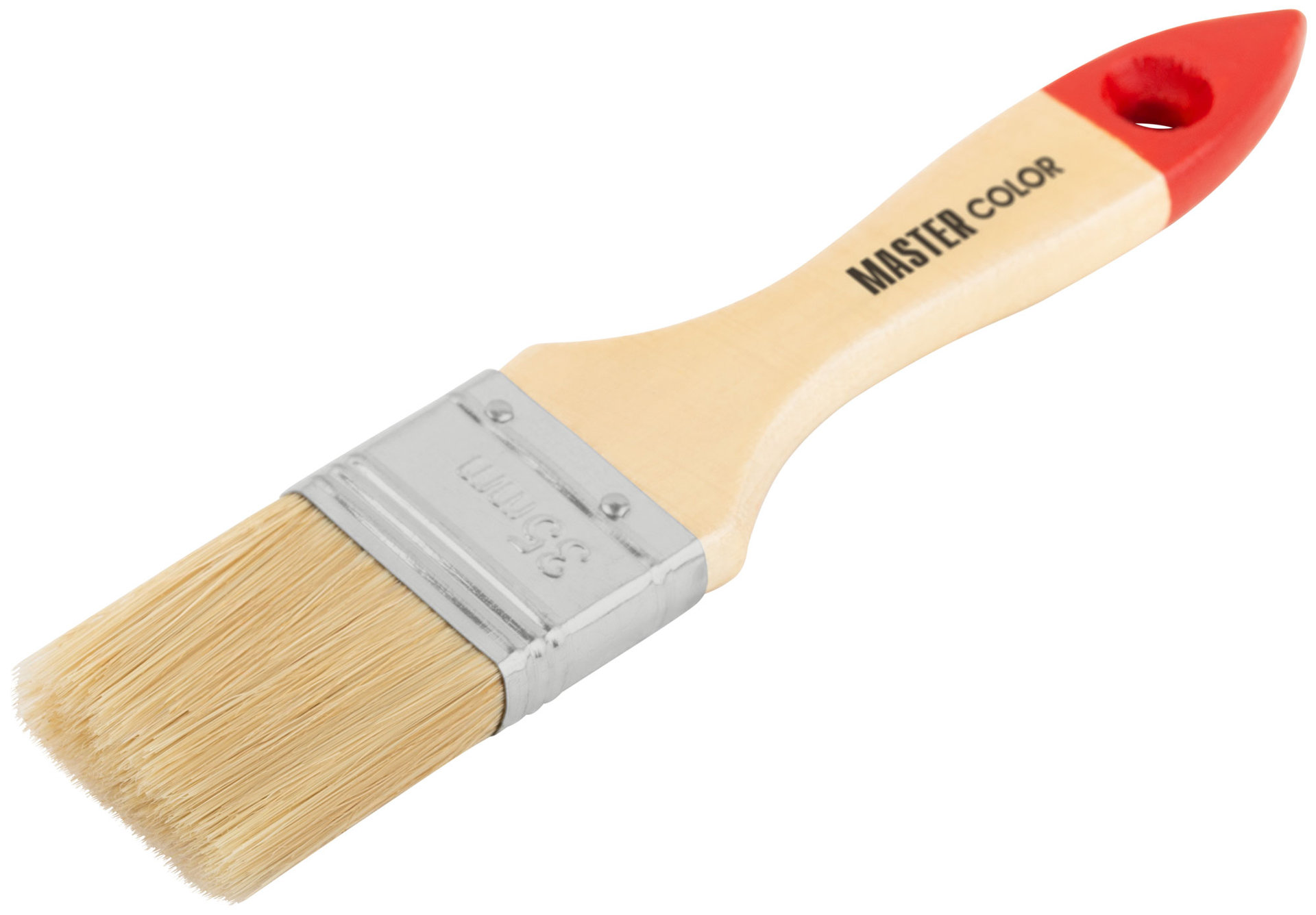 Кисть флейцевая, натур. щетина, 55% топс, лакиров.ручка, ширина 35 мм (30-0012)