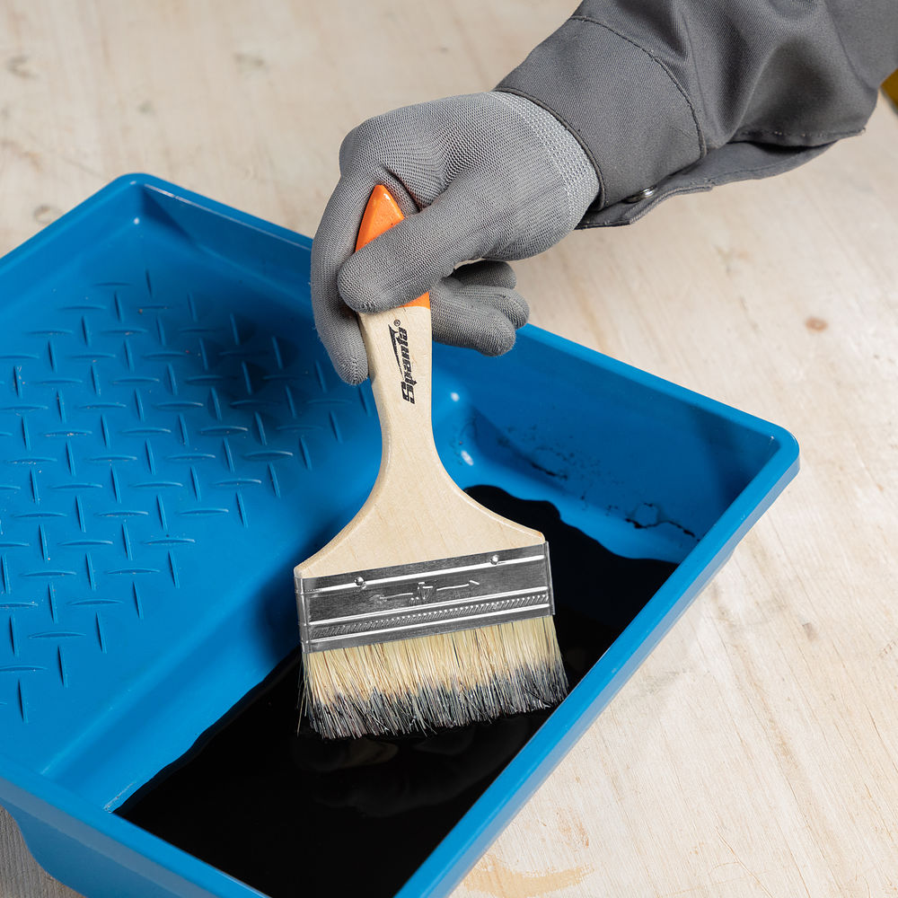 Кисть плоская Slimline 4 (100 мм) натуральная щетина, деревянная ручка Sparta (824455)